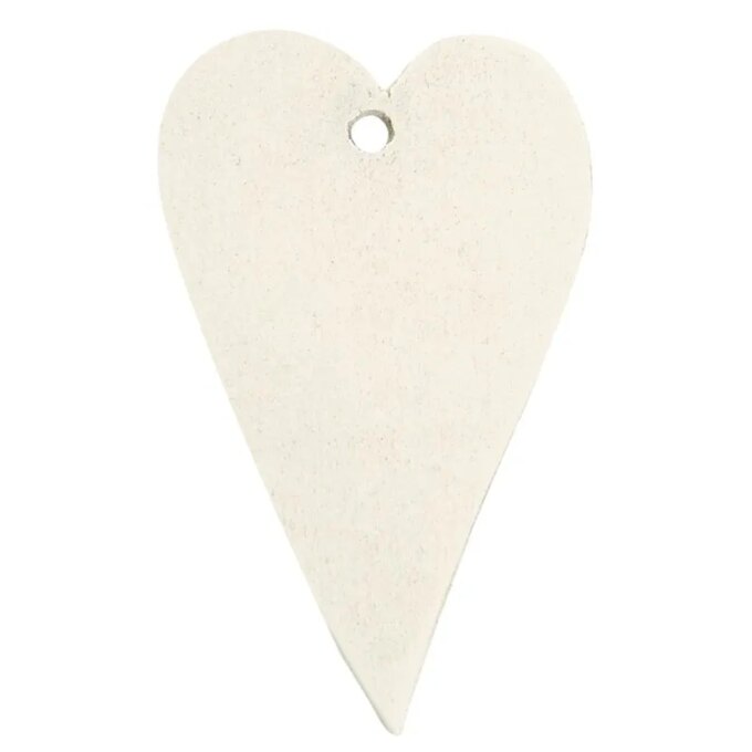 Balta dekoratyvinė medinė širdelė