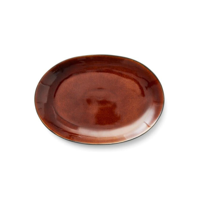 Ovali serviravimo lėkštė Bitz amber ruda, 36 x 25cm
