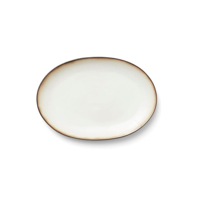 Ovali serviravimo lėkštė Bitz grietinėlės balta, 36 x 25cm