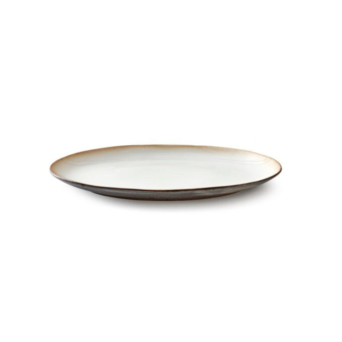 Ovali serviravimo lėkštė Bitz grietinėlės balta, 45 x 34 cm
