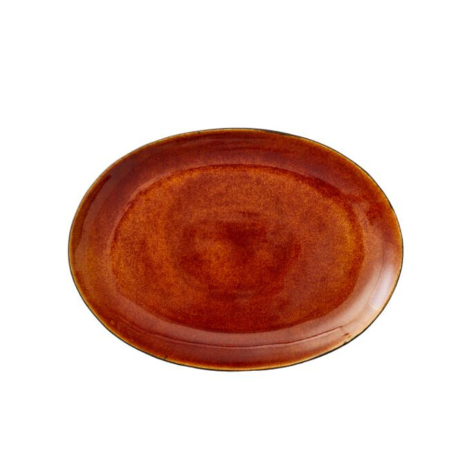 Ovali serviravimo lėkštė Bitz amber ruda, 45 x 34 cm