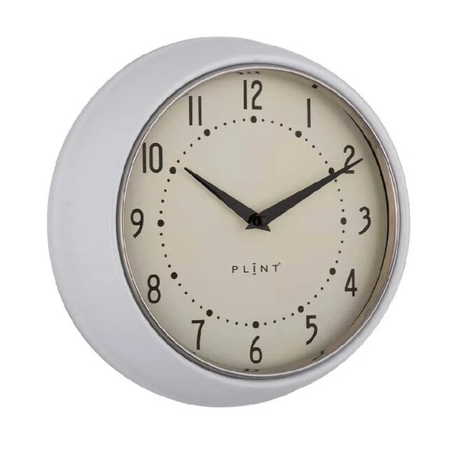 Laikrodis metaliniu rėmeliu baltas, ø23