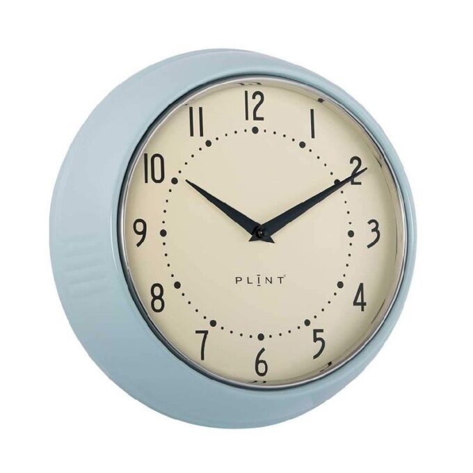 Laikrodis metaliniu rėmeliu mėlynas, ø23 cm