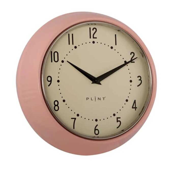 Laikrodis metaliniu rėmeliu rožinis, ø23 cm