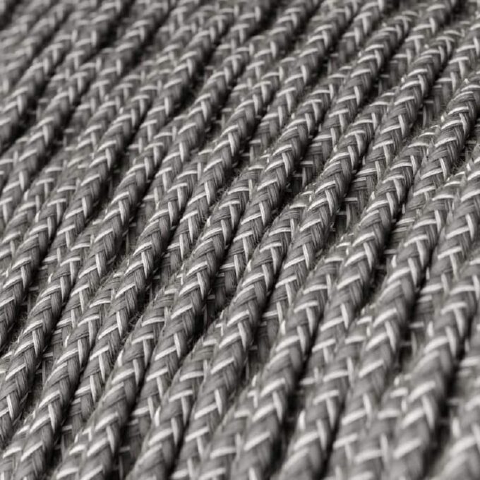 Tekstilinis pintas laidas 2 x 0,75 mm2, pilkas