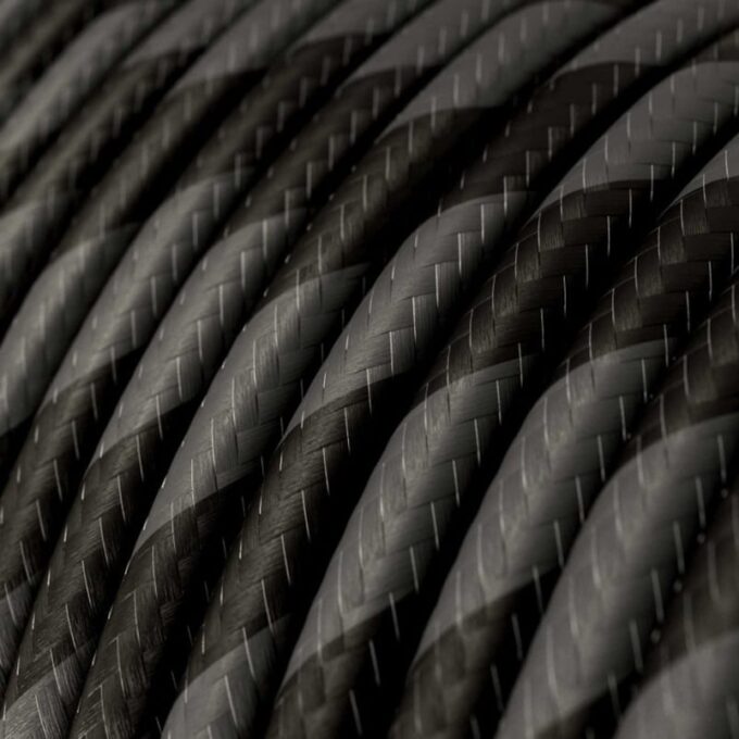 Tekstilinis laidas Vertigo, juodai-pilkas stambiai dryžuotas