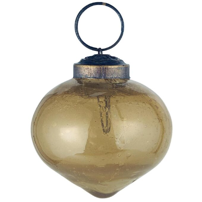 Kalėdinis žaisliukas Onion medaus spalvos stiklo