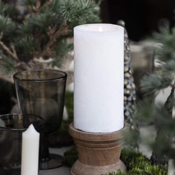 Žvakė Rustic White, H14 cm