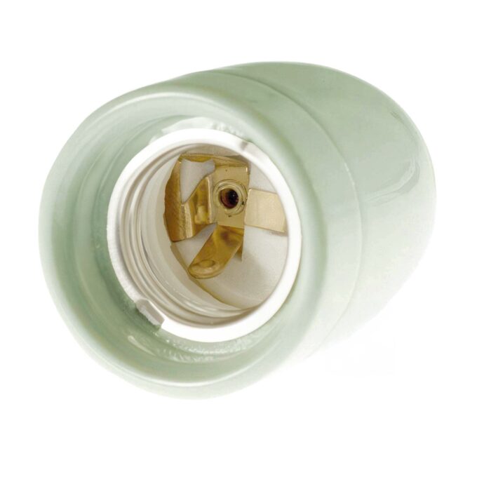 Porcelianinis lemputės lizdas E27, šviesiai žalia 3
