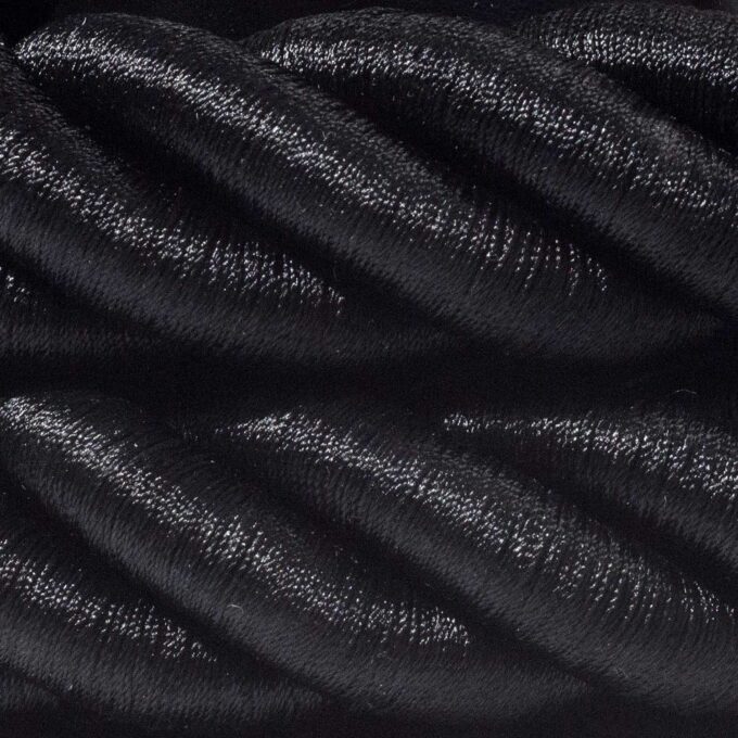 Tekstilinis laidas 3XL juodas blizgus