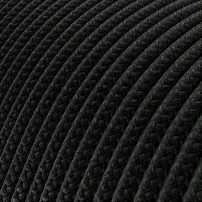 Žemos įtampos tekstilinis laidas juodas