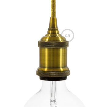 Lemputės lizdo laikiklis E27 Vintage ø5 cm, sendinto žalvario