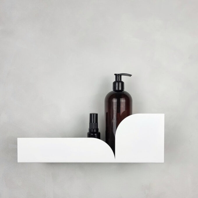 Lentynėlė voniai Bauhaus balta, 30 x 10 cm