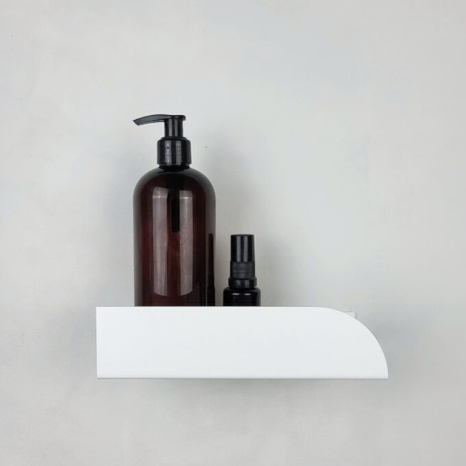 Lentynėlė voniai Bauhaus balta, 20 x 10 cm