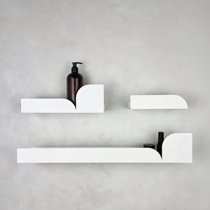 Lentynėlė voniai Bauhaus balta, 60 x 10 cm