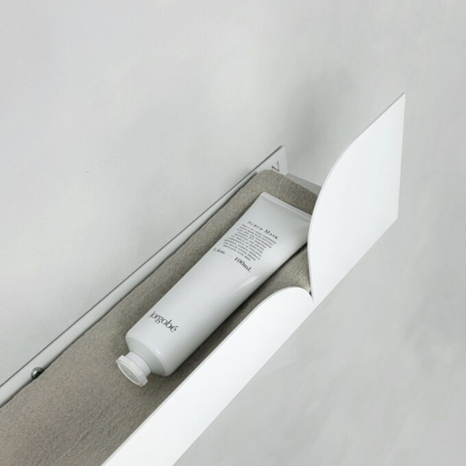 Lentynėlė voniai Bauhaus balta, 60 x 10 cm