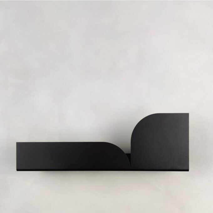 Lentynėlė voniai Bauhaus juoda, 30 x 10 cm