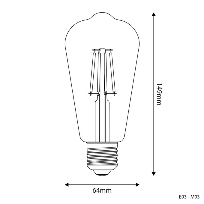 Dekoratyvi LED lemputė Milky Edison ST64 E27 4W 2700K - M03