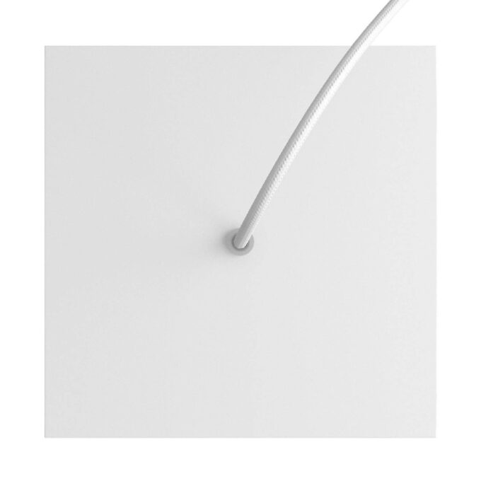 Lubų dangtelis XL metalinis, 20 x 20 cm, baltas matinis, 1 centrinė ir 4 šoninės angos