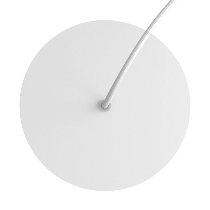 Lubų dangtelis XL metalinis, ø20 cm, baltas matinis, 1 anga