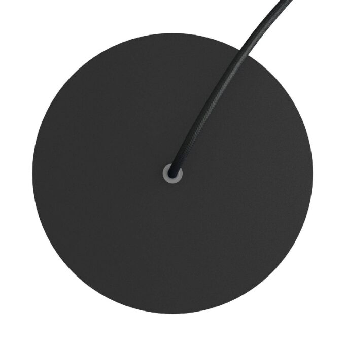 Lubų dangtelis XL metalinis, ø20 cm, juodas matinis,1 anga
