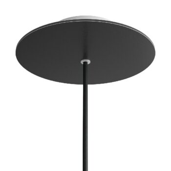 Lubų dangtelis XL metalinis, ø20 cm, juodas matinis,1 anga