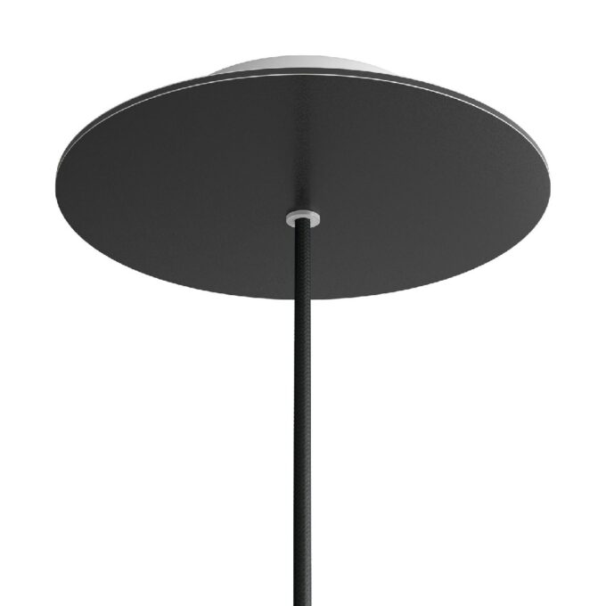 Lubų dangtelis XL metalinis, ø20 cm, juodas matinis,1 anga