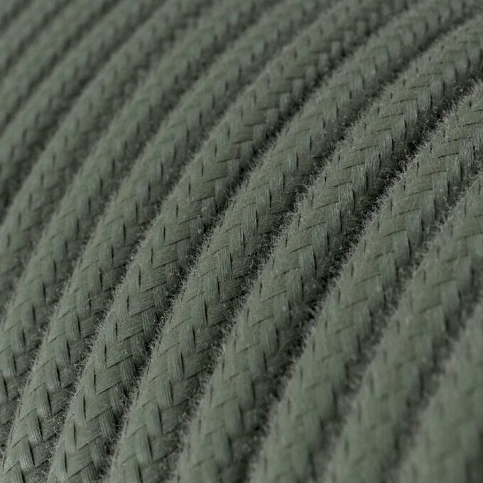 Tekstilinis pintas laidas, pilkai žalia Sage, 2 x 0,75 mm2