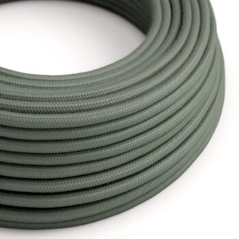 Tekstilinis pintas laidas, pilkai žalia Sage, 2 x 0,75 mm2