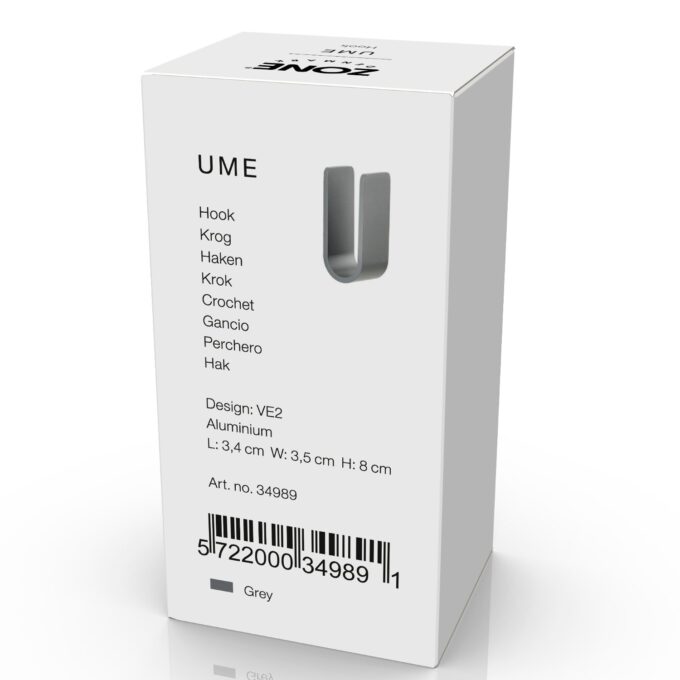 Kabliukas UME, pilkas