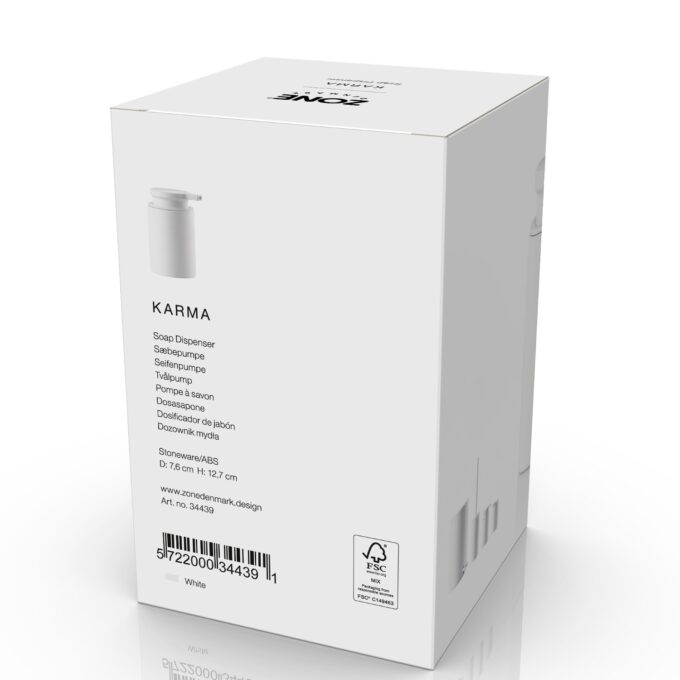 Muilo dozatorius KARMA baltas, 250 ml