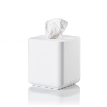 Dėžutė servetėlėms UME balta, 13 × 13 cm – su servetėle