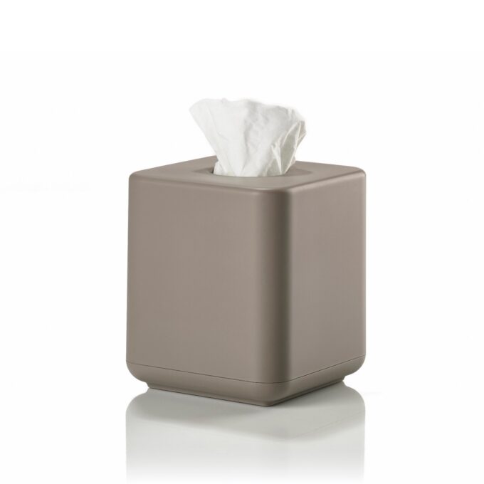 Dėžutė servetėlėms UME pilkai ruda, 13 × 13 cm – su servetėle