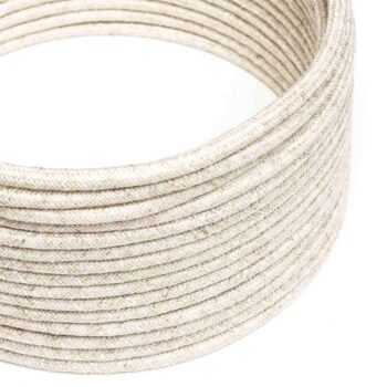 Tekstilinis laidas, 2 x 0,75 mm², ø6,2 mm, smėlio lino melanžas pagrindine