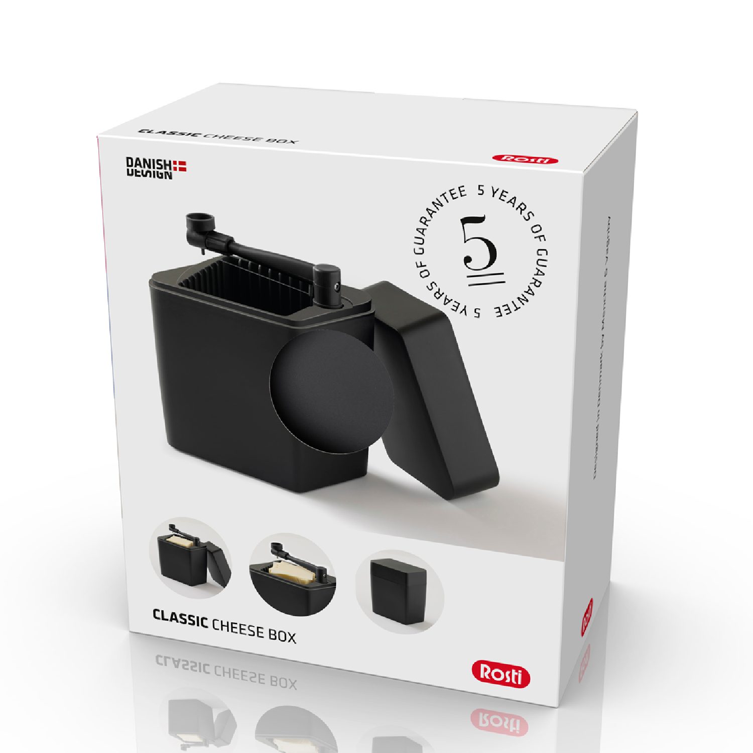 Dezute suriui rosti juoda pakuote Sūrio dėžutė su pjaustykle Rosti juoda, pakuotė